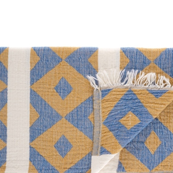 University Loom Weave Loft Blanket College Scarf Wrap Game Day Blue Gold NEW - Picture 3 of 4